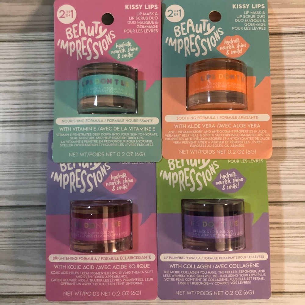 Beauty Impressions Kissy Lips Mask & Scrub  Duo - Set of 4
